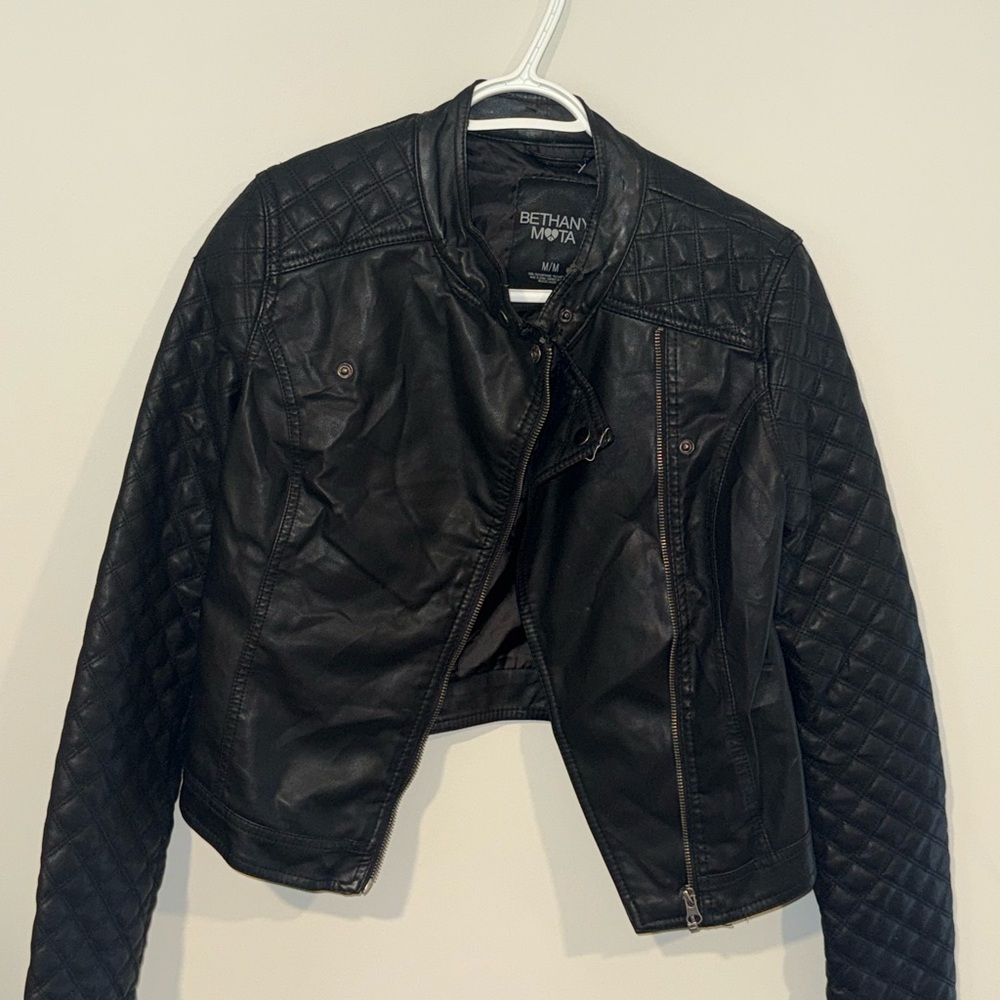 Bethany Mota Black Quilted Leather Jacket